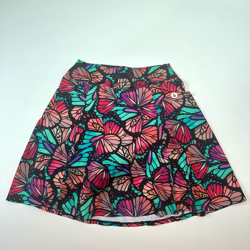 Dona Jo Colorful Butterfly Print Women's Skort